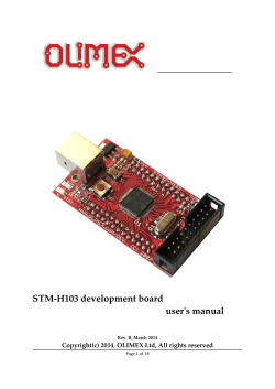 STM-H103 development board user's manual Copyright(c) 2014, OLIMEX Ltd, All rights reserved