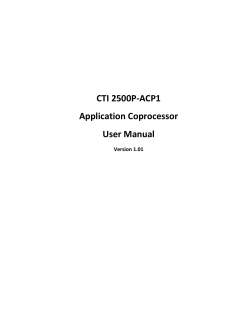 CTI 2500P-ACP1 Application Coprocessor User Manual