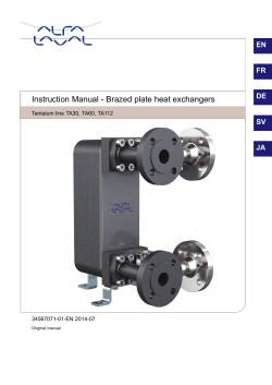 Instruction Manual - Brazed plate heat exchangers EN FR DE