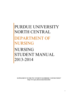 PURDUE UNIVERSITY NORTH CENTRAL NURSING STUDENT MANUAL