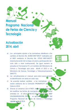 Manual Programa  Nacional de Ferias de Ciencia y