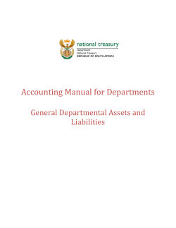 Accounting Manual for Departments General Departmental Assets and Liabilities
