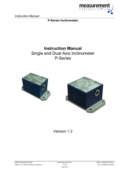 Instruction Manual Single and Dual Axis Inclinometer P-Series