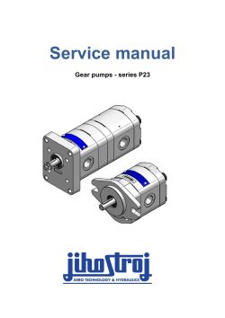 Service manual Gear pumps - series P23