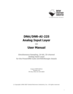 DNA/DNR-AI-225 Analog Input Layer — User Manual