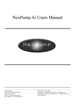 NexPump Ai Users Manual