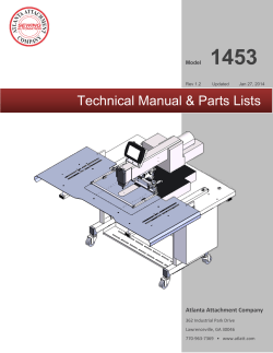 1453 Technical Manual &amp; Parts Lists Atlanta Attachment Company