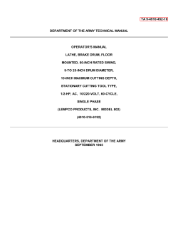 TA 9-4910-452-10 DEPARTMENT OF THE ARMY TECHNICAL MANUAL OPERATOR'S MANUAL
