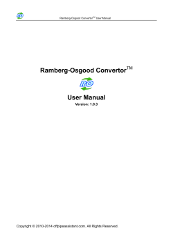 Ramberg-Osgood Convertor User Manual TM