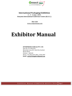 Exhibitor Manual  International Packaging Exhibition www.compackexpo.com