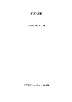 SWASH USER MANUAL SWASH version 2.00AB