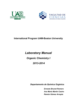 Laboratory Manual Organic Chemistry I 2013-2014
