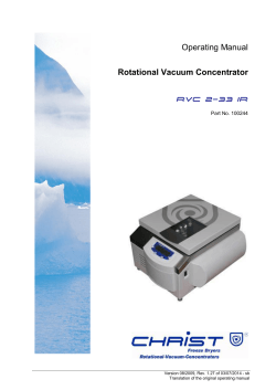 Operating Manual Rotational Vacuum Concentrator RVC 2-33 IR