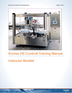 Krones HS Contiroll Training Manual Instructor Booklet  Page 1 of 56
