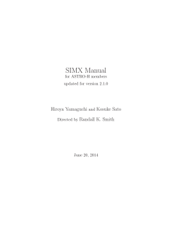 SIMX Manual Hiroya Yamaguchi Kosuke Sato Randall K. Smith