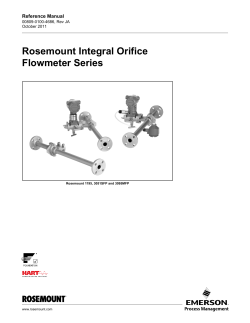 Rosemount Integral Orifice Flowmeter Series Reference Manual 00809-0100-4686, Rev JA