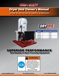 Dryer Skid Owner’s Manual