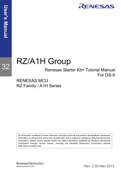 RZ/A1H Group 32 User's Manual Renesas Starter Kit+ Tutorial Manual