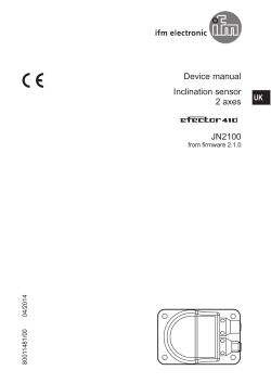 Device manual Inclination sensor 2 axes JN2100