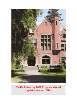 Pacific University BSW Program Manual (updated summer 2014)