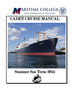 CADET CRUISE MANUAL Summer Sea Term 2014
