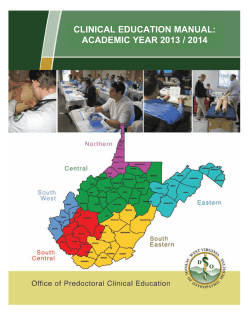 CLINICAL EDUCATION MANUAL: ACADEMIC YEAR 2013 / 2014