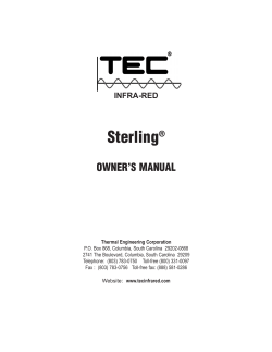 Sterling OWNER’S MANUAL INFRA-RED ®
