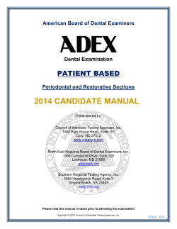 2014 CANDIDATE MANUAL PATIENT BASED American Board of Dental Examiners
