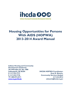 Housing Opportunities for Persons With AIDS (HOPWA) 2013-2014 Award Manual