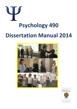 Psychology 490  Dissertation Manual 2014  