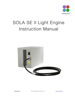 SOLA SE II Light Engine Instruction Manual Lumencor, Inc. www.lumencor.com
