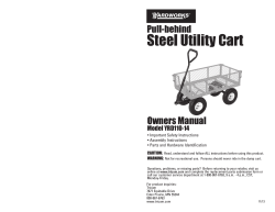 Steel Utility Cart Pull-behind Owners Manual