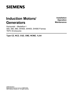 Induction Motors/ Generators  Installation