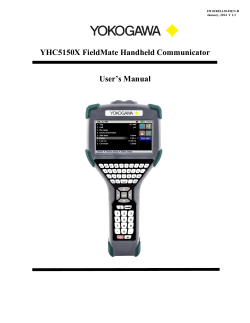 YHC5150X FieldMate Handheld Communicator User’s Manual