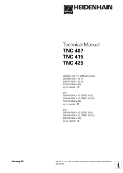Technical Manual TNC 407 TNC 415 TNC 425