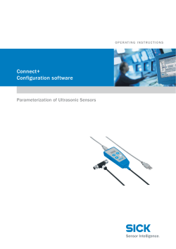 Connect+ Configuration software Parameterization of Ultrasonic Sensors