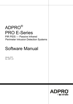 ADPRO  PRO E-Series Software Manual