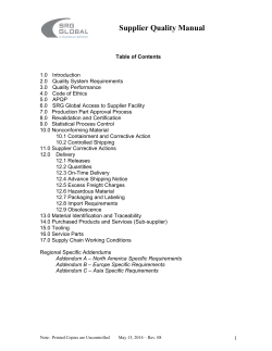 Supplier Quality Manual
