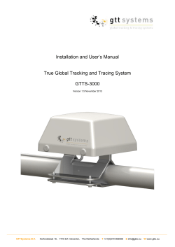 Installation and User’s Manual  True Global Tracking and Tracing System GTTS-3000