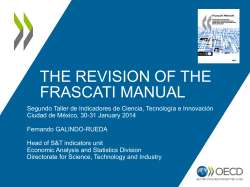 THE REVISION OF THE FRASCATI MANUAL