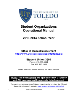 Student Organizations Operational Manual  2013-2014 School Year