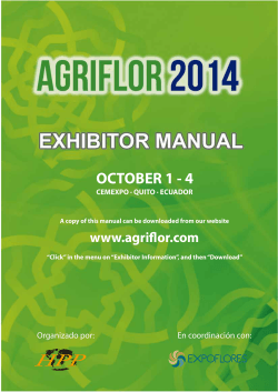 OCTOBER 1 - 4 www.agriflor.com  CEMEXPO · QUITO · ECUADOR