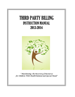 THIRD PARTY BILLING  INSTRUCTION MANUAL 2013-2014