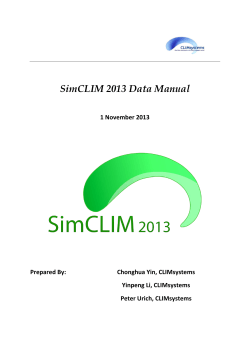 SimCLIM 2013 Data Manual 1 November 2013 Prepared By: