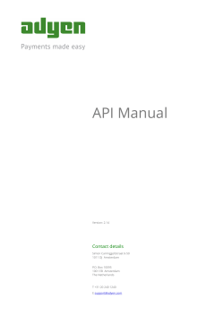 API Manual Contact details