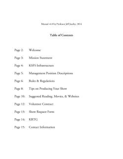 Table of Contents Page 2: Welcome