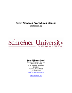 Event Services Procedures Manual Tammi Clanton Roach