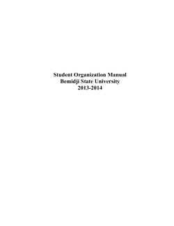 Student Organization Manual Bemidji State University 2013-2014