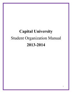 Student Organization Manual Capital University 2013-2014