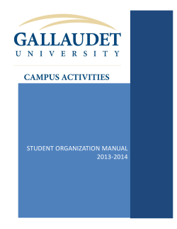 STUDENT ORGANIZATION MANUAL 2013-2014